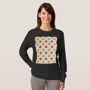 Oranje en Gele Stippen Wit T-shirt