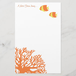 Oranje en gele tropische engelvissen briefpapier