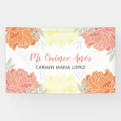 Oranje en gele volken Quinceanera Partij Spandoek (Horizontaal)