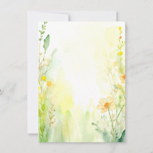 Oranje en gele waterverf bloemige blanco bruiloft kaart (Voorkant)