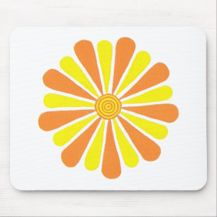 Oranje en gele zonnebloem mousepad muismat