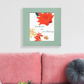 Oranje en goudbladeren geven Bedankt Canvas (Insitu (Woonkamer))