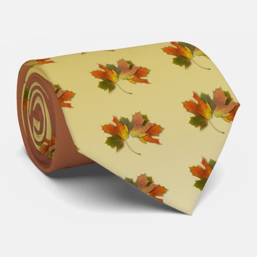 Oranje en gouden herfst stropdas (Opgerold)