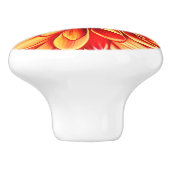 Oranje en goudgele asterbloem keramische knop (Zijkant)