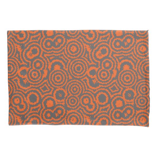 oranje en grijs abstract kussensloop (Voorkant)