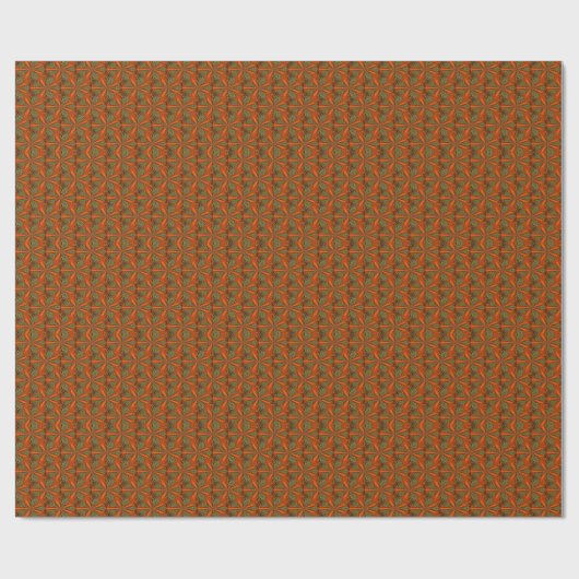 Oranje en groen abstract ontwerp cadeaupapier (Vlak)
