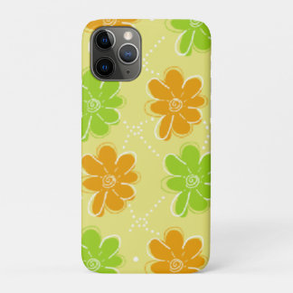 Oranje en groen Floral Patroon iPhone 11 Pro Hoesje