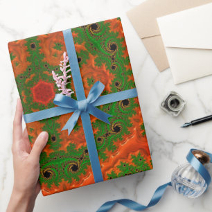 Oranje- en groenboek-Kaleidoscoop Cadeaupapier