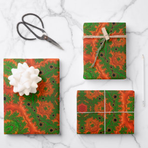 Oranje- en groenboek-Kaleidoscoop Inpakpapier Vel