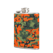 Oranje en groene camouflage, leger, leger heupfles (Links)