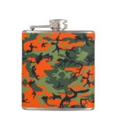 Oranje en groene camouflage, leger, leger heupfles (Voorkant)