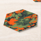 Oranje en groene camouflage, leger, leger kartonnen onderzetters (Schuin)