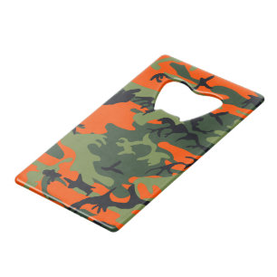 Oranje en groene camouflage, leger, leger kredietkaart flessenopener