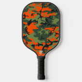 Oranje en groene camouflage, leger, leger pickleball paddle (Voorkant)