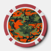 Oranje en groene camouflage, leger, leger poker chips (Achterkant)