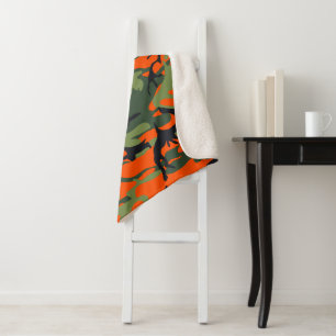 Oranje en groene camouflage, leger, leger sherpa deken