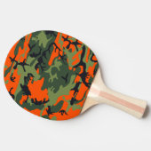Oranje en groene camouflage, leger, leger tafeltennisbatje (Zijkant)