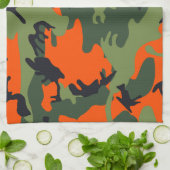 Oranje en groene camouflage, leger, leger theedoek (Gevouwen)