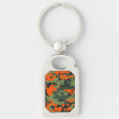 Oranje en groene camouflage, militair, leger sleutelhanger (Voorkant)