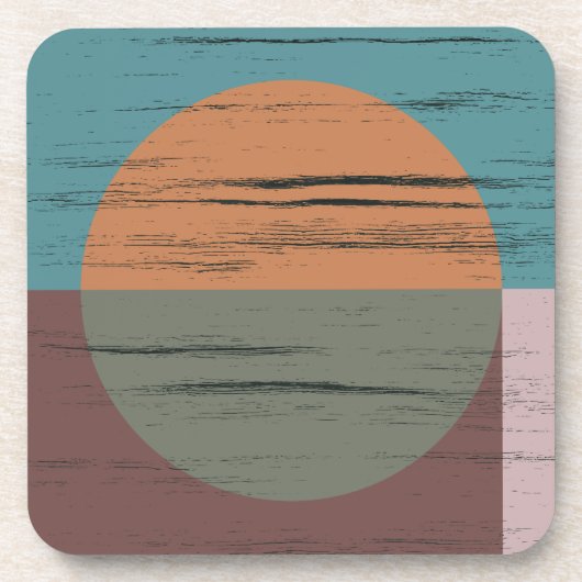 Oranje en groene cirkel bier onderzetter (Voorkant)