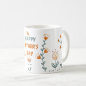 Oranje en Groene Eenvoudige Vaderdag Persoonlijke Koffiemok (Voorkant rechts)