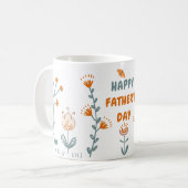 Oranje en Groene Eenvoudige Vaderdag Persoonlijke Koffiemok (Voorkant links)