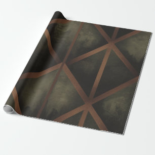 Oranje en groene elegantie geometrisch patroon cadeaupapier