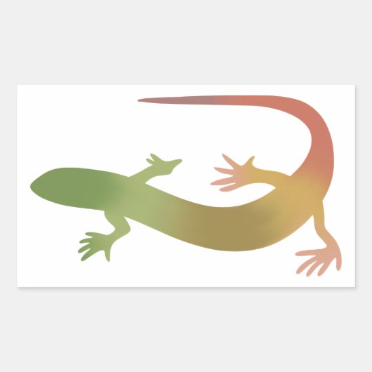 Oranje en groene Gecko Gradient Sticker (Voorkant)