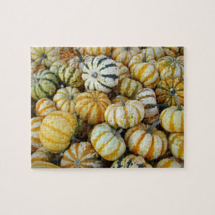 Oranje en groene herfst Harvest Gourds Legpuzzel
