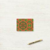 Oranje en groene Kaleidoscoop Post-it® Notes (Op bureau)