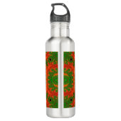 Oranje en groene Kaleidoscoop Waterfles (Achterkant)