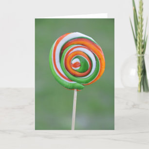 Oranje en groene lolly kaart