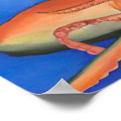 Oranje en groene octopus poster (Hoek)
