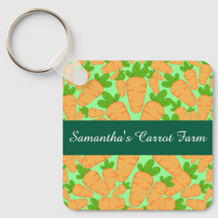 Oranje en groene wortelen sleutelhanger