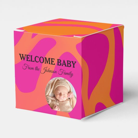 Oranje en hete roze verloop Favor Doos Bedankdoosjes (Voorkant Zijde)