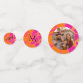 Oranje en Hot Pink Gradient Assorted Confetti (Voorkanten)