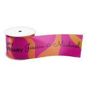 Oranje en Hot Pink Gradient Happy Jubileum Lint (Spoel)