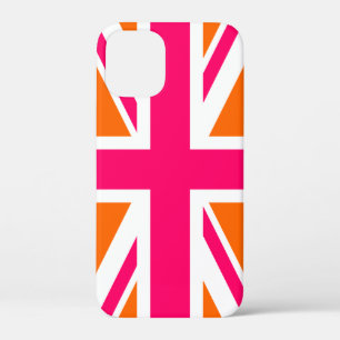 Oranje en hot-roze aansluiting iPhone 12 mini hoesje