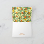 Oranje en lichtgele pony en Roos Hartelijk dank Bedankkaart (Binnen)