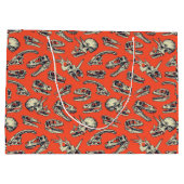 Oranje en Navy Dinosaur Skulls Groot Cadeauzakje (Achterkant)