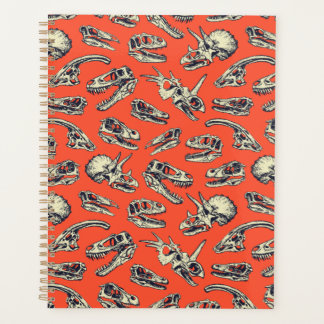 Oranje en Navy Dinosaur Skulls Planner