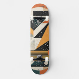 Oranje en oker geometrische vormen skateboard