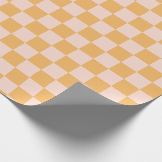Oranje en ongebleekte zijdeklaag cadeaupapier (Hoek)