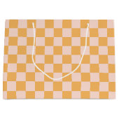 Oranje en ongebleekte zijdeklaag groot cadeauzakje (Voorkant)