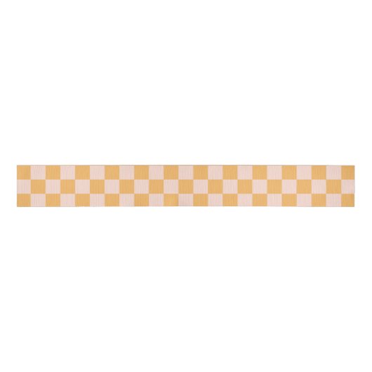Oranje en ongebleekte zijdeklaag grosgrain lint (Voorkant)