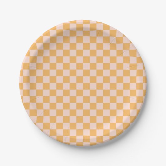 Oranje en ongebleekte zijdeklaag papieren bordje (Voorkant)