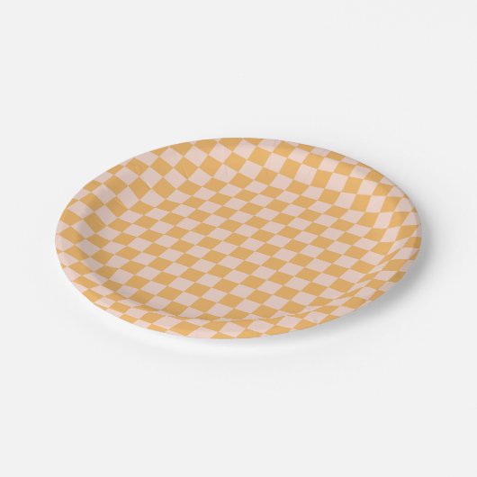 Oranje en ongebleekte zijdeklaag papieren bordje (Gekanteld)