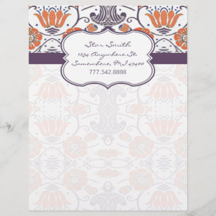 Oranje en Paars bloemenpatroon