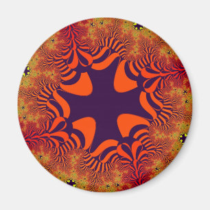 Oranje en Paars kruis Magneet