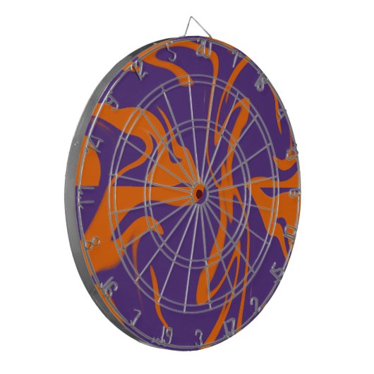 Oranje en Paars ontwerpdartboard Dartbord (Voorkant Links)